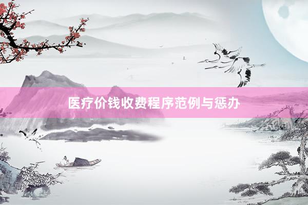 医疗价钱收费程序范例与惩办